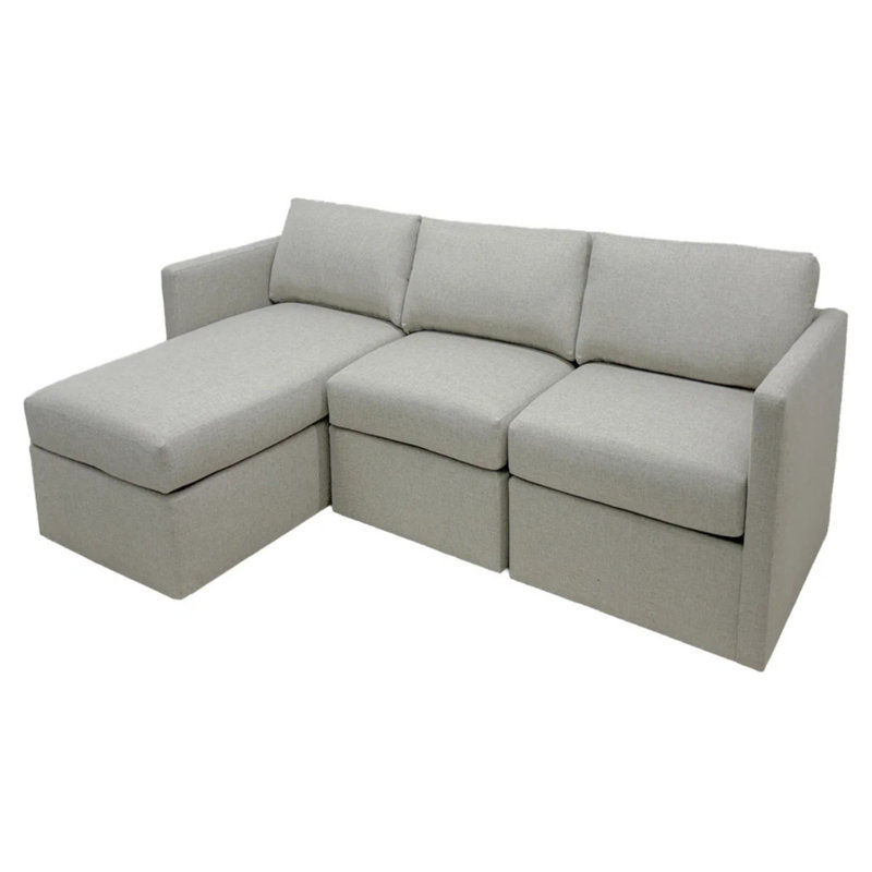 All Modern Sectional No Ottoman--Truffle, 7610 Cream