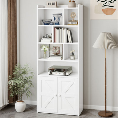 Bookcase With Open Cubbies & Cabinet