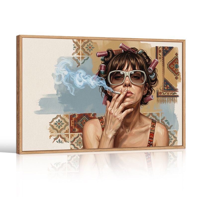 «Woman in Hair Rollers», art mural sur toile, 36"H x 48"W