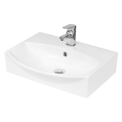 Nuie Vessels 400mm W White Vitreous China U-Shaped Sink with Overflow