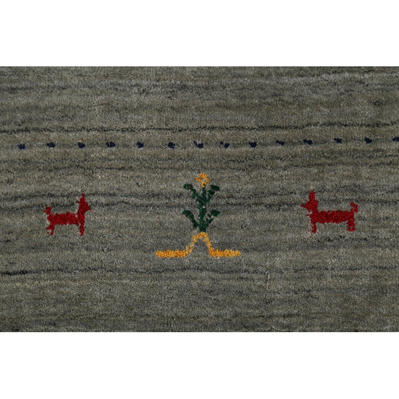 Tapis gris et gris Gabbeh
