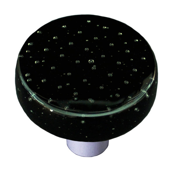 Poignée champignon Bubbles de 1,5 po de diamètre, Aluminium, Noir