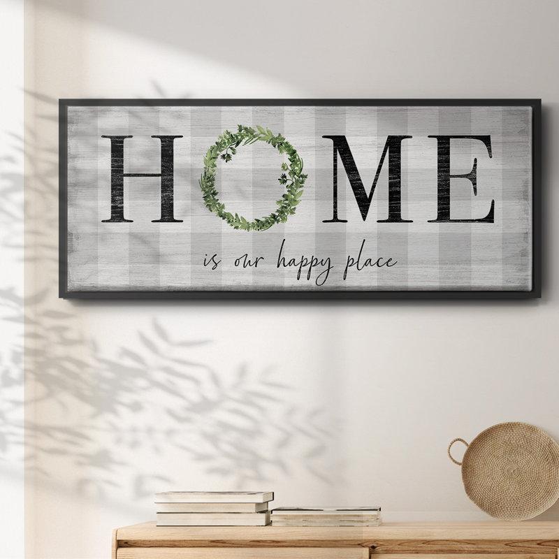 Home is our Happy Place - Toile encadrée, H 20 po x l 50 po