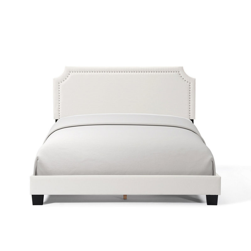 Verona Linen Upholstered Platform Bed, Queen