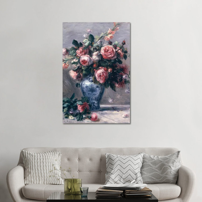 Vase de roses - Estampe numérique sur toile tendue avec châssis, H 48 po x l 32 po