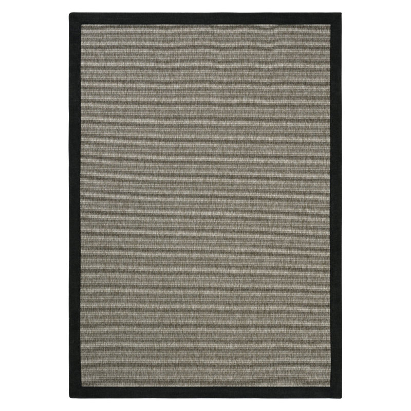 Tapis en sisal Maya Linen Naples Border, Tapis de couloir 2 pi 8 po x 8 pi 3 po
