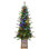 Arbre de Noël vert illuminé 4 pi avec base scintillante - 100 lumières à DEL multicolores, 396 pointes, baies rouges et pommes de pin, branches pleines en PE / PVC, pot lumineux festif