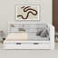 Lit de jour double en bois avec couchette, tablette de rangement et ports de chargement USB-44246821