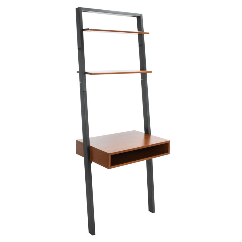 Bureau en bois massif Alanood, Brun miel / gris anthracite