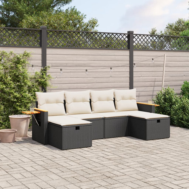 Ensemble de canapé de jardin en rotin PE 6 pièces Vidaxl