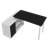Shalonda L Shape Computer Desk With 3 Drawers And 2 Shelves, Home Office Desk Corner Small Desk With Storage Cabinet For Writing Study-1357551867