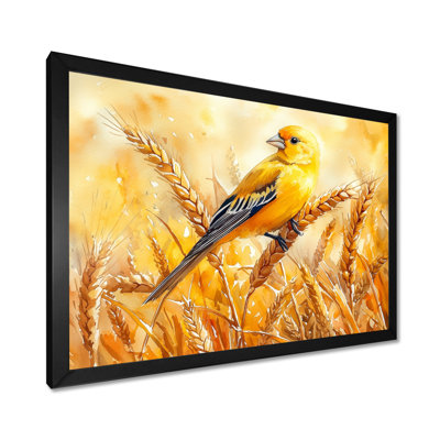 Chardonneret dans le champ de blé II - art mural oiseau