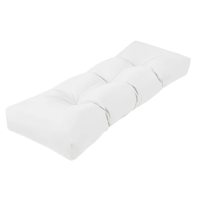 48"x16"x4" Bench Cushion,Waterproof Tufted and Slip-Resistant Comfortable Indoor/Outdoor for Furniture Seat Cushion,White