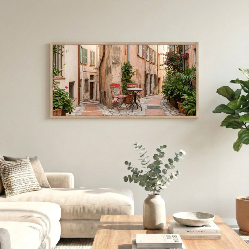Ensemble de 1 tableau sur toile « Rue étroite », 40“W x 20”H, Naturel