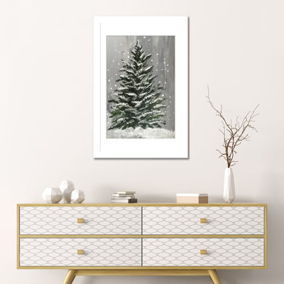 Winter Christmas Tree - Wall Art Print - Framed Fine Art Paper