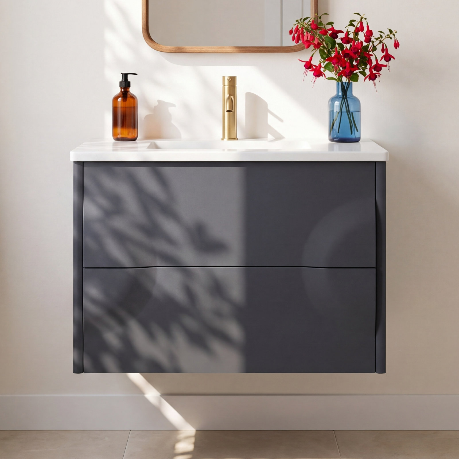 Armande 30" Cedar Single Bathroom Vanity, Dark Gray