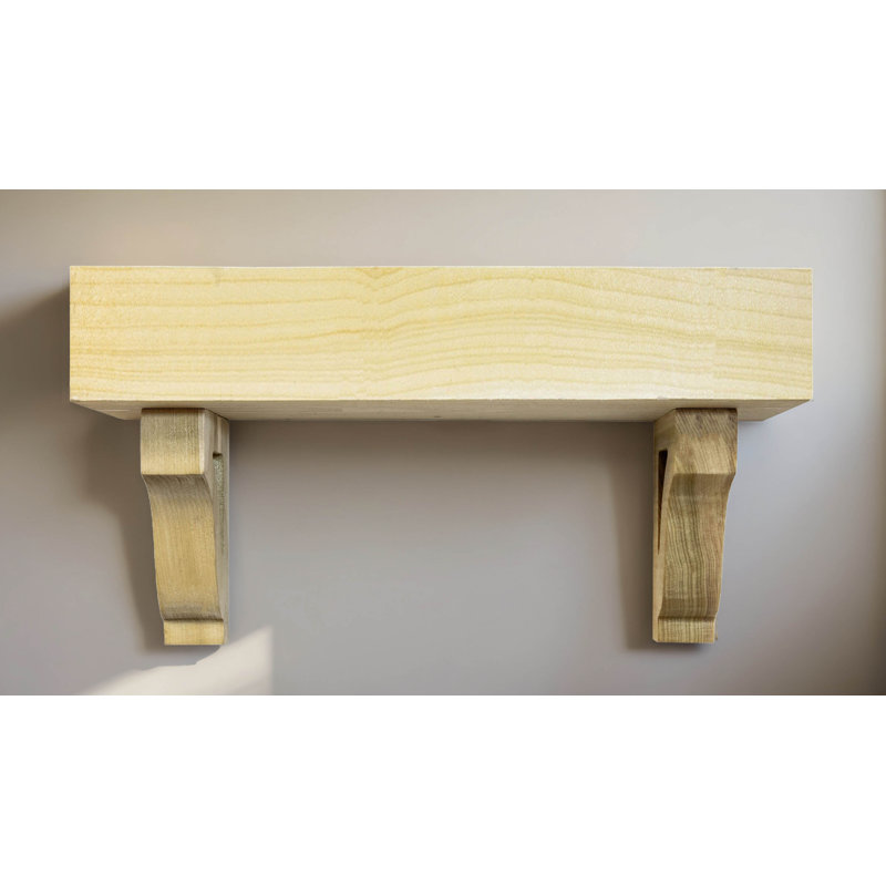 Poplar Floating Shelves W/Corbels, 13" H x 54" W x 6" D