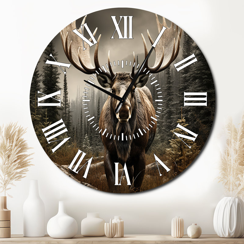 Horloge murale Brown Brown, Surdimensionné