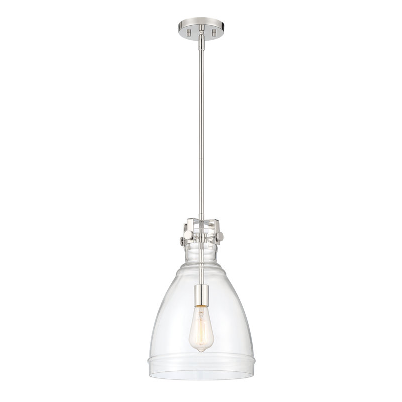 Debord 1 - Light Single Pendant, Polished Nickel, Clear