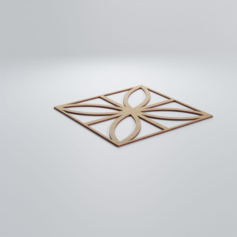 Panneaux muraux décoratifs en bois Swansea, H 23 3/8 po x l 23 3/8 po x P 3/8 po, Bouleau