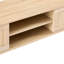 Meuble télé naturel avec pieds en bois massif, tablette réglable de 54,13 po de long, portes coulissantes doubles pour armoire de salon, portes, tablette-1331942433