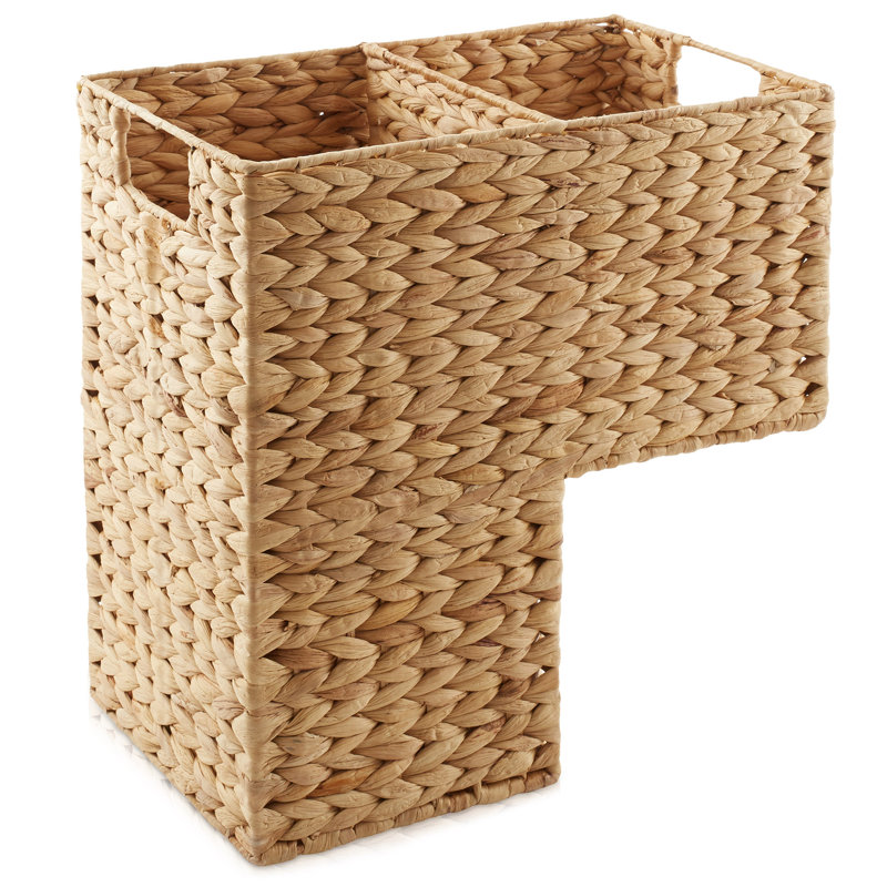 Woven Water Hyacinth Staircase Basket Storage Bin, Natural