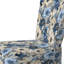 Chaise d'appoint de style campagnard, revêtue de velours, motif faune de renoncules blanches et bleues, chaise d'appoint bleue
