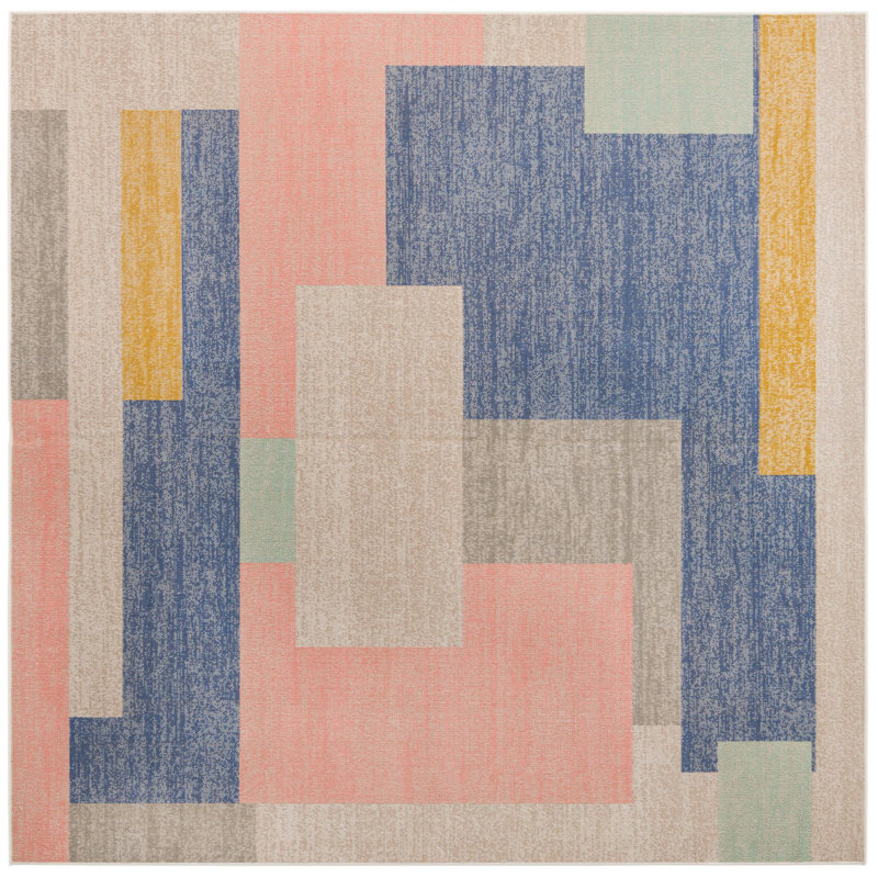Abstract Indoor Rug, Square 8'
