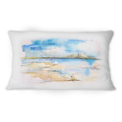 Coussin décoratif imprimé plage et plage