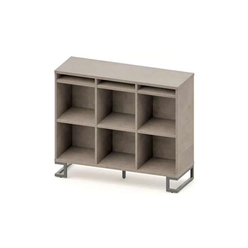 Debellis 101cm H x 119cm W Cube Bookcase, Anthracite, Grey