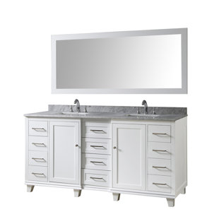 71'' Double Bathroom Vanity with Marble Top