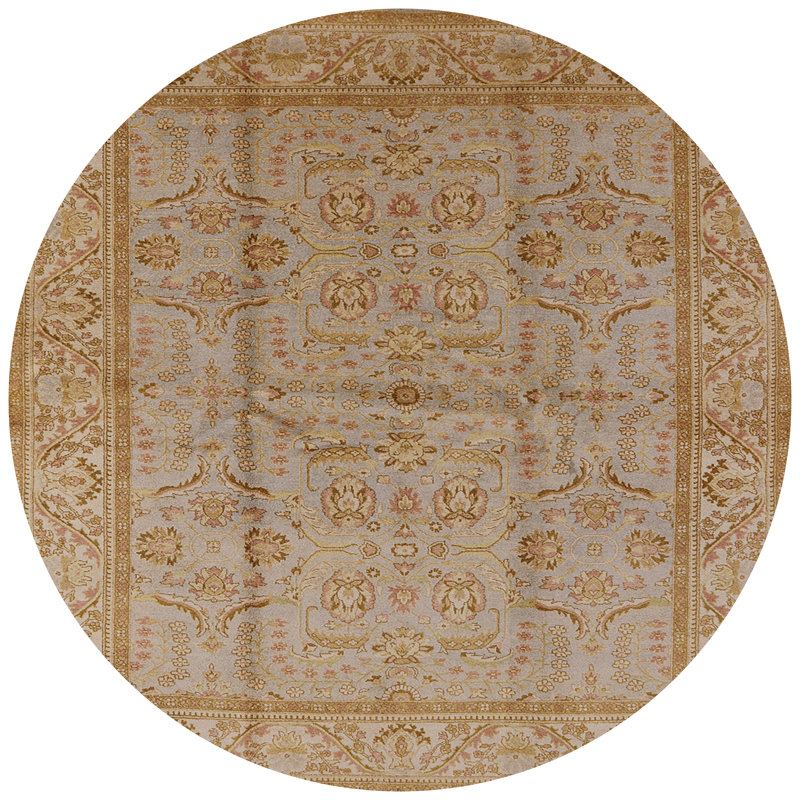 Tapis oriental bleu Livy, Rond 5 pi