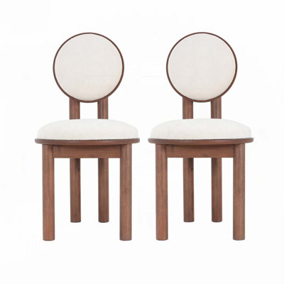 Boucle Fabric Dining Chair with wooden frame