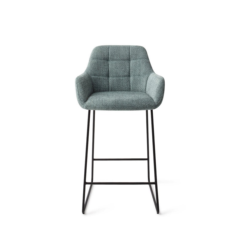 Noto Biscuit Beach Bar Stool - Slide Black (L), Green, 65cm 