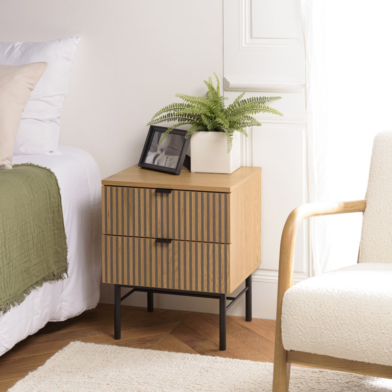 45cm W Metal Bedside Table