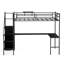 Lit double avec bureau en L, lumières à DEL et matériaux de qualité - Meuble de qualité supérieure