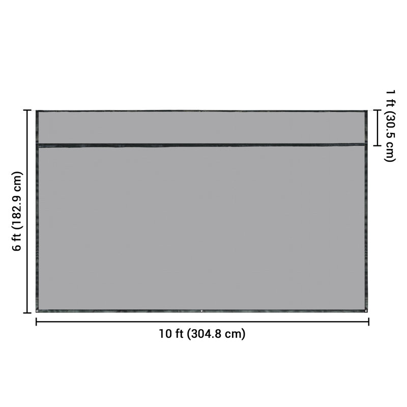 Auvent latéral pour véhicule récréatif en noir, H 72 po x l 120 po