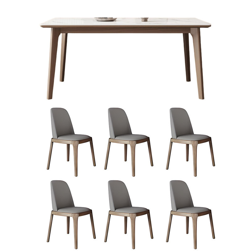 Ensemble de chaises de table en frêne blanc, H 29,52 po x L 55,11 po x l 31,49 po