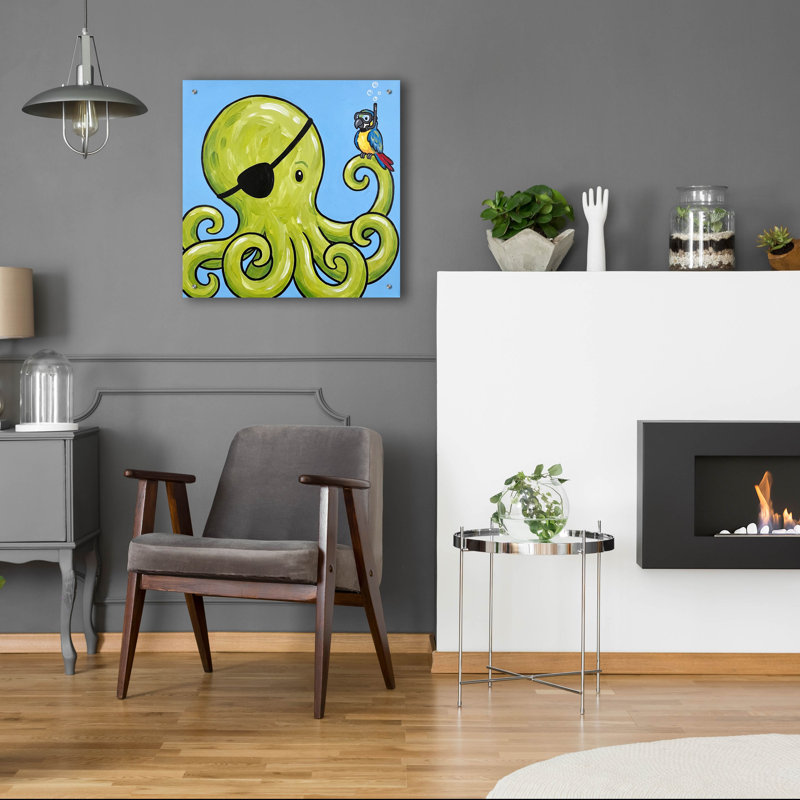 «Pirate Friends» par Rich Monet, art mural en verre acrylique, 24 po x 24 po, 24 po x 24 po