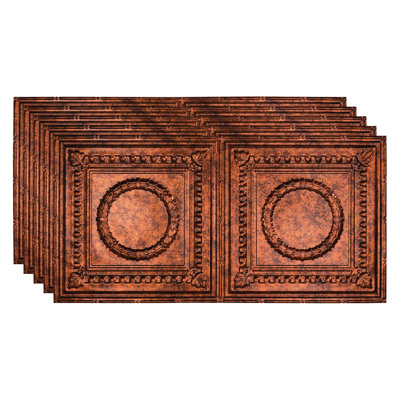 Panneau de plafond décoratif en vinyle 2 pi x 4 pi FASÄDE Rosette