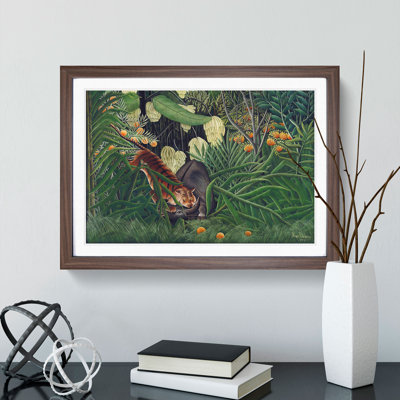 Combat of a Tiger and Buffalo Vol.2 by Henri Rousseau - Picture Frame Graphic Art