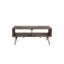 Table basse en bois récupéré avec rangement ouvert, pliable et de style rétro pour le salon.