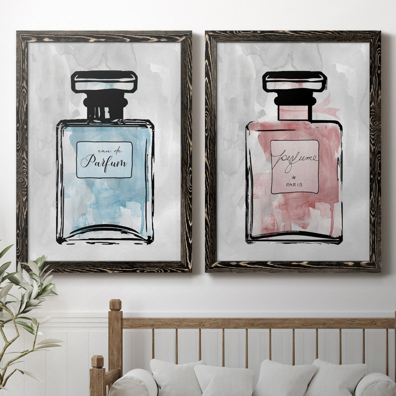 «Blue Wash Perfume», ensemble de 2 reproductions d'art, H 37,5 po x l 55 po x P 1,5 po, H 31,5 po x l 47 po x P 1,5 po