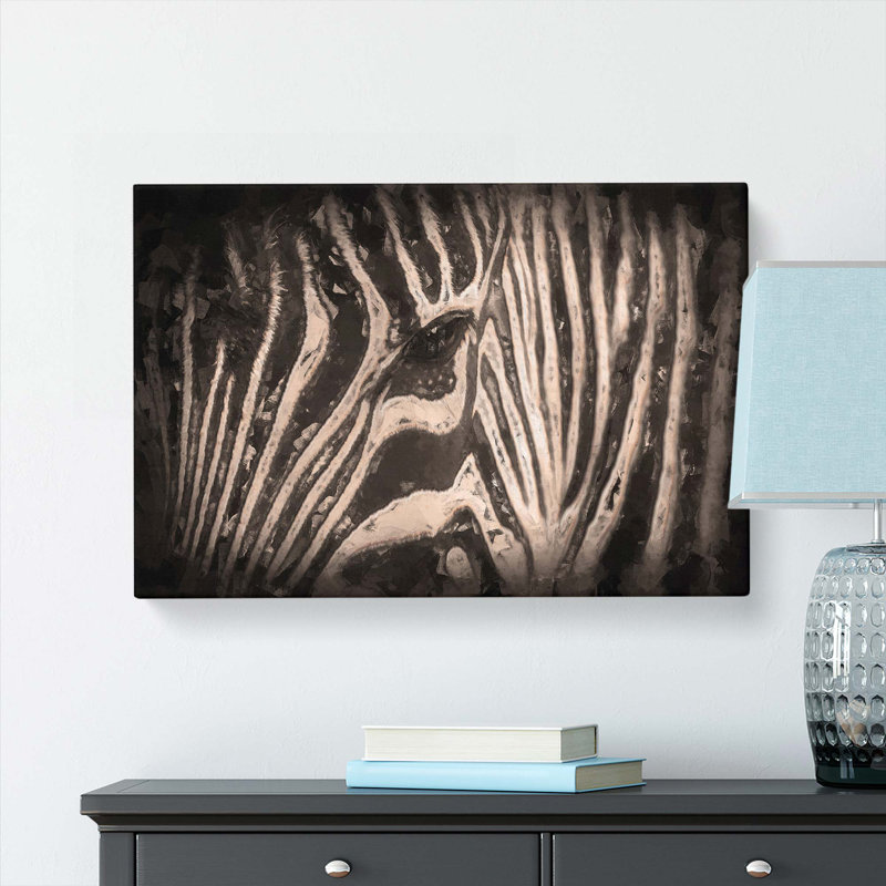 Eye of the Zebra in Abstract - Wrapped Canvas, 50cm H x 76cm W x 3cm D