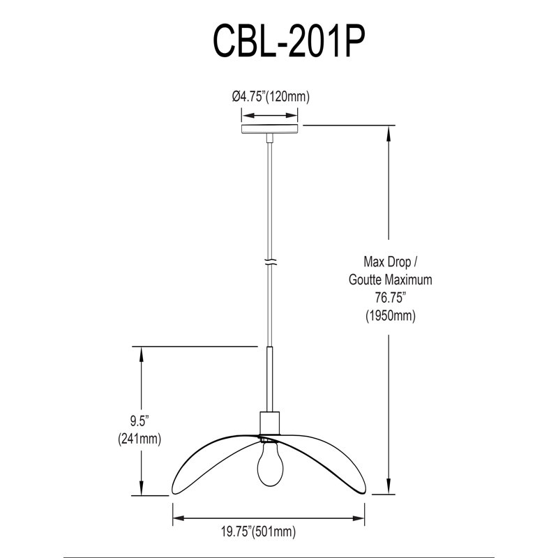 Luminaire suspendu 1 lumière Christobel, H 82,5 po x l 19,75 po x P 8 po, Laiton vieilli