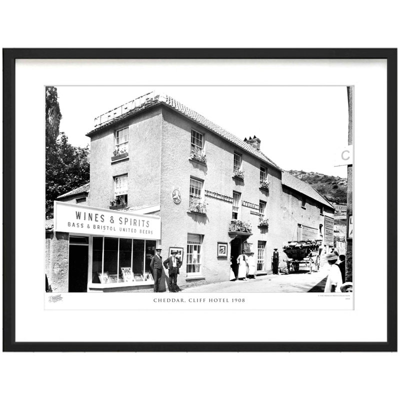 Cheddar, Cliff Hotel 1908 - Single Picture Frame Print, 40cm H x 50cm W x 2.3cm D