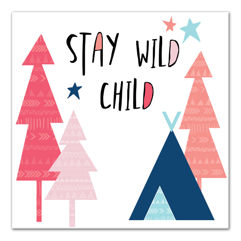 Rayne Stay Wild Child Art, 12" H x 12" W, Wrapped Canvas