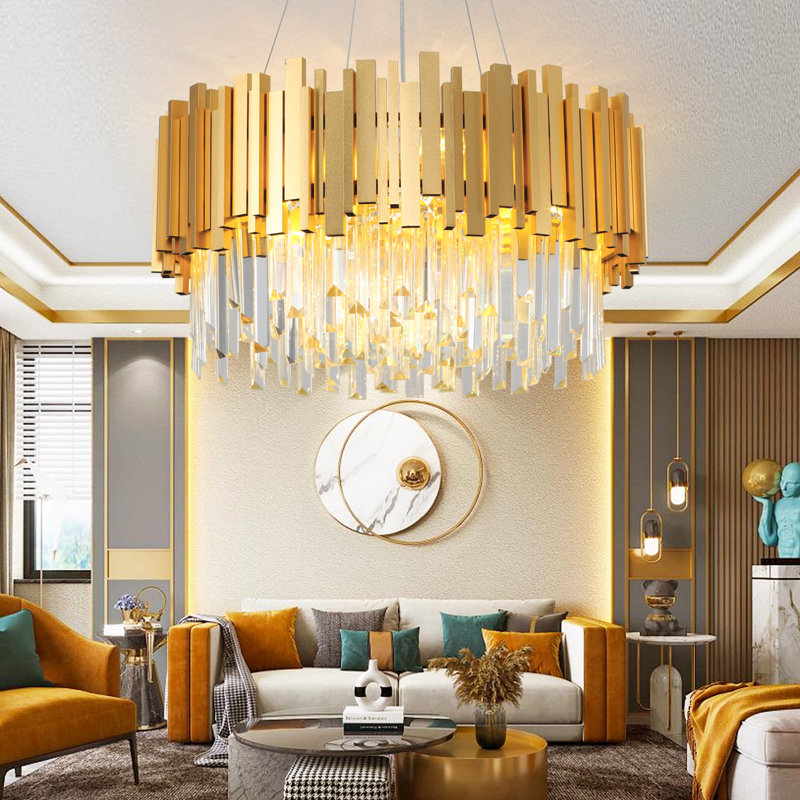 Abaz Chandelier, 55cm x 30cm, 9, Gold