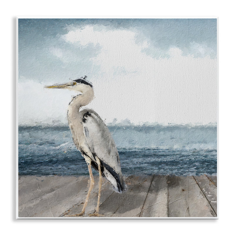Plaque murale «Expressionist Heron on Dock», design par Sophie 6