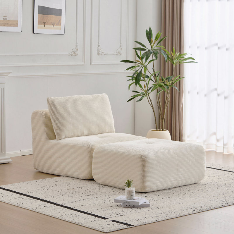 Chaise longue simple pour le salon, Beige